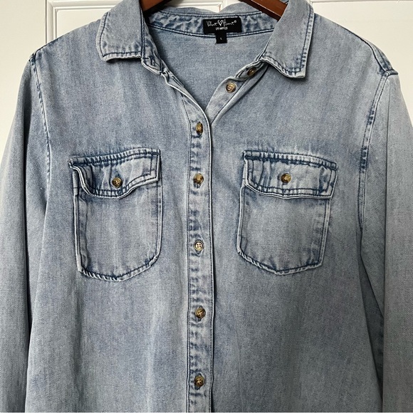 Velvet Heart Oversized Chambray Denim Shirt Size Large - Picture 4 of 10